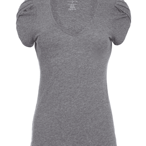 AmyV Neck HeatherGrey Front