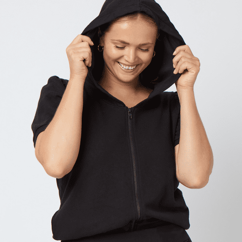 KatieShortSleeveSweatshirtBlackHood jpg