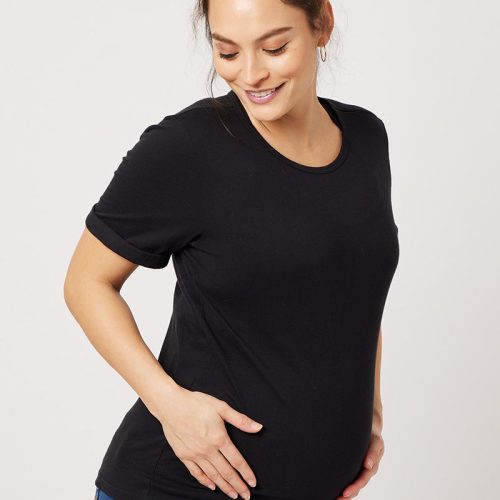 PerfectDD Black Rolled Sleeve Tshirt Jordan