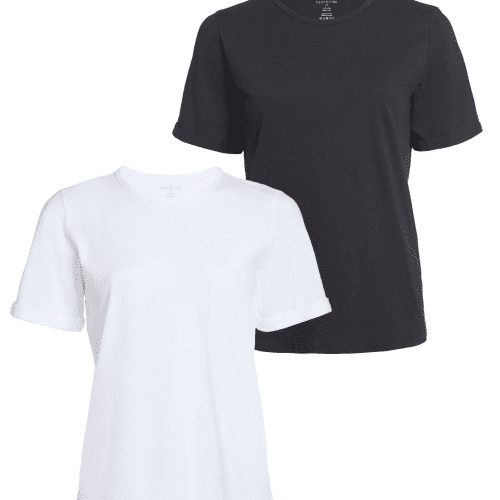 PerfectRolledSleeveTee2Bundle White Black