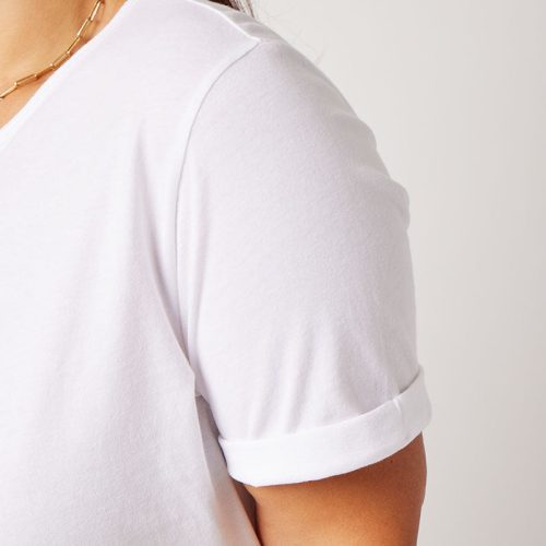 RolledSleeveTshirt White SleeveDetail