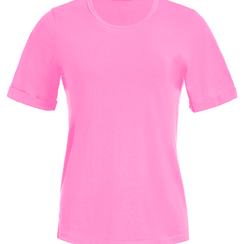 Rolled Sleeve Tee Neon Pink